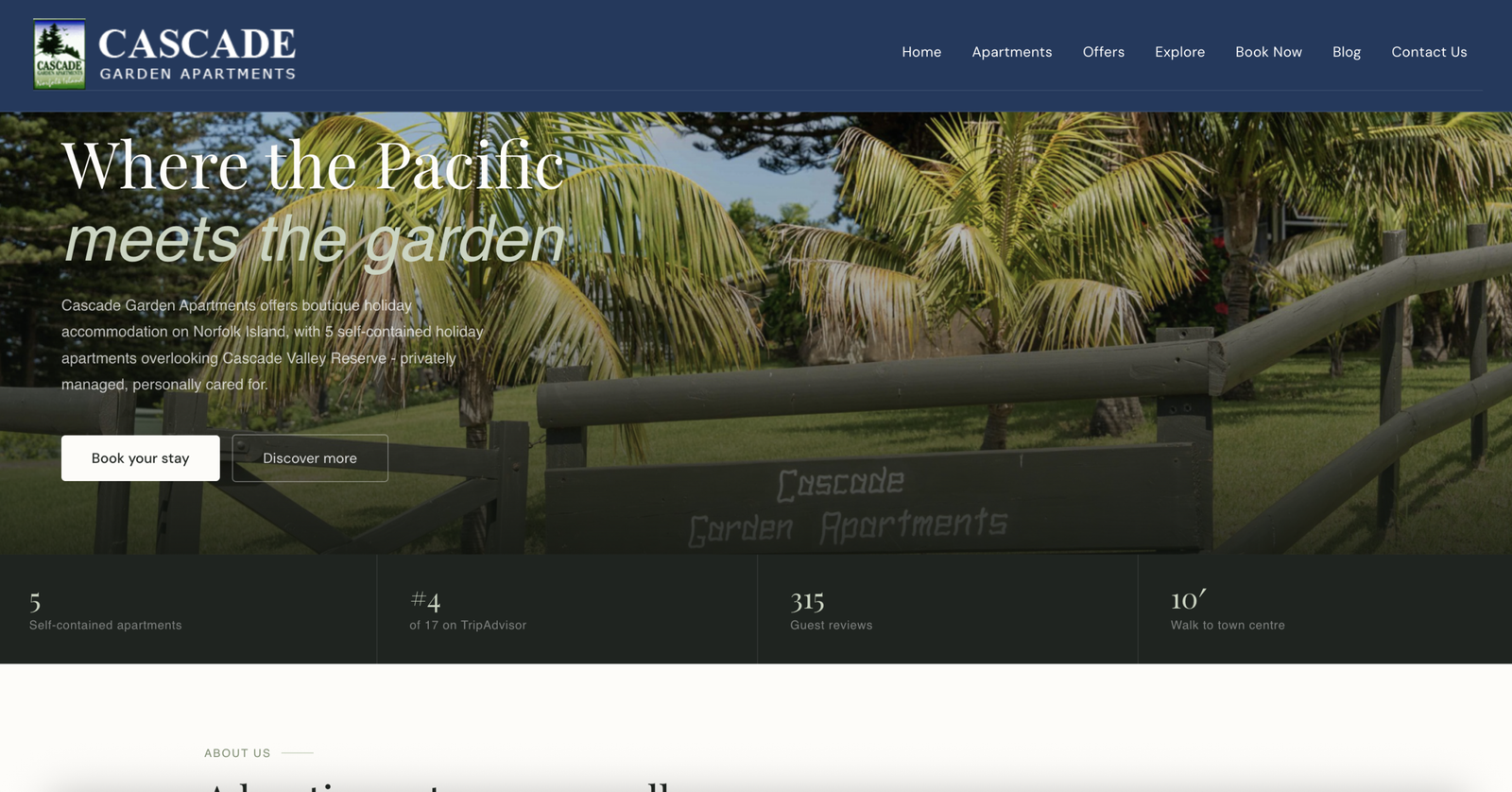 Cascade Garden Apartments website design